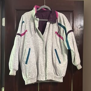 Vintage 70s/80s Gray Colorblock windbreaker Jacket